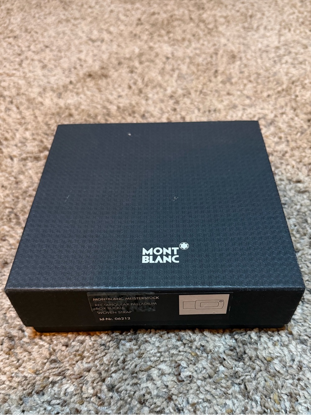 Montblanc Meisterstuck Rectangular Palladium Box Buckle Woven Strap